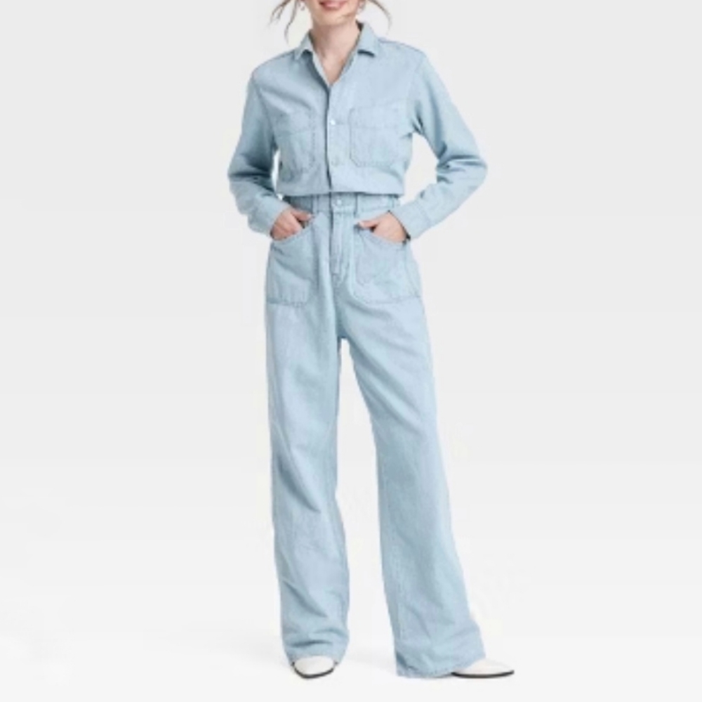 NWT Universal Thread Light Wash Baggy Jumpsuit Size 14 - Picture 1 of 9